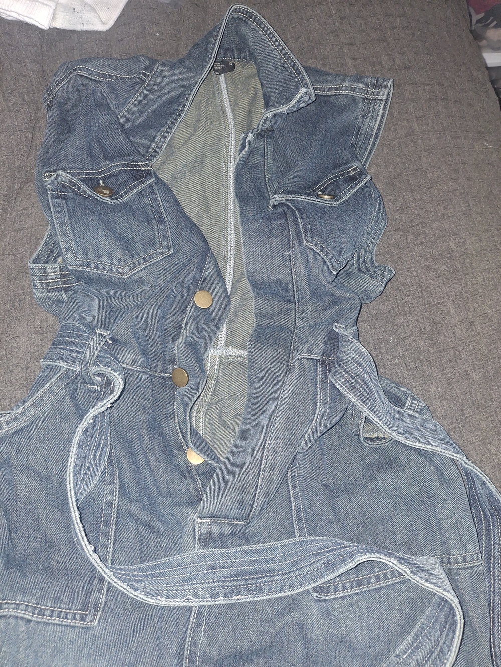 Cider Blue Denim Women’s Utility Overalls Vest